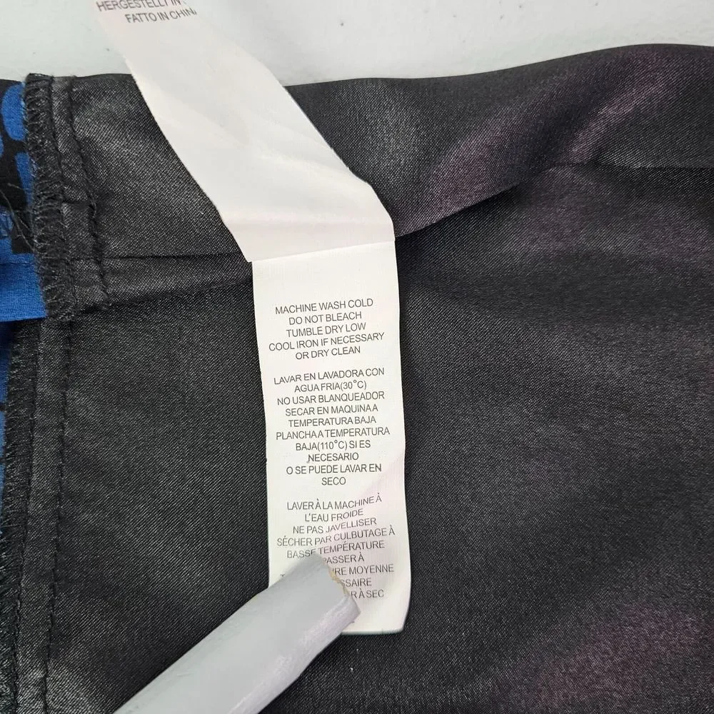 Kensie Women's XS Blue Multicolor Halterneck Sleeveless Backless Blouse NWT - Picture 13 of 15